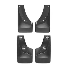 WeatherTech 07 Chevrolet Silverado No Drill Mudflaps - Black - Back View