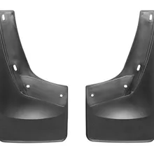 WeatherTech 07-13 GMC Sierra No Drill Mudflaps - Black - Back View