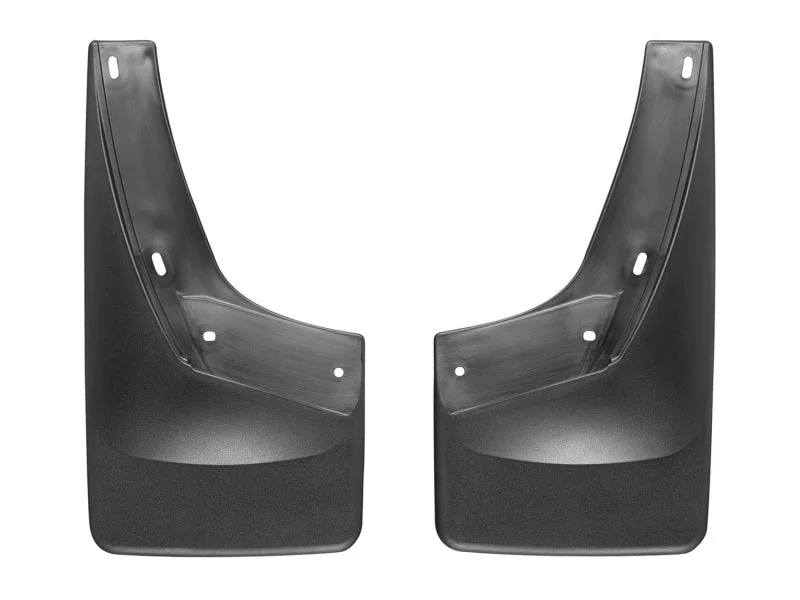 WeatherTech 07-13 GMC Sierra No Drill Mudflaps - Black - Back View