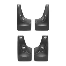 WeatherTech 07 GMC Sierra No Drill Mudflaps - Black - Back View