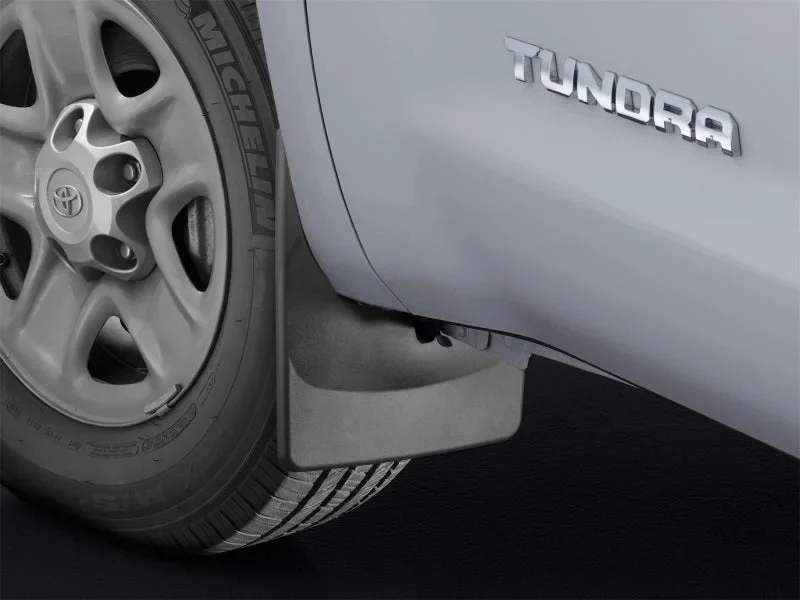 WeatherTech 07-13 Toyota Tundra No Drill Front Mudflaps - Installation View
