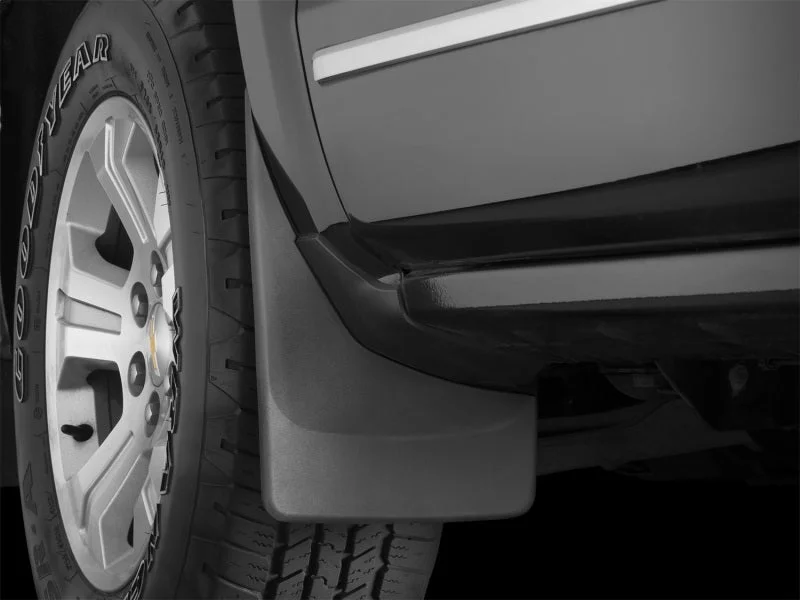WeatherTech 14+ Chevrolet Silverado No Drill Mudflaps - Black - Installation View