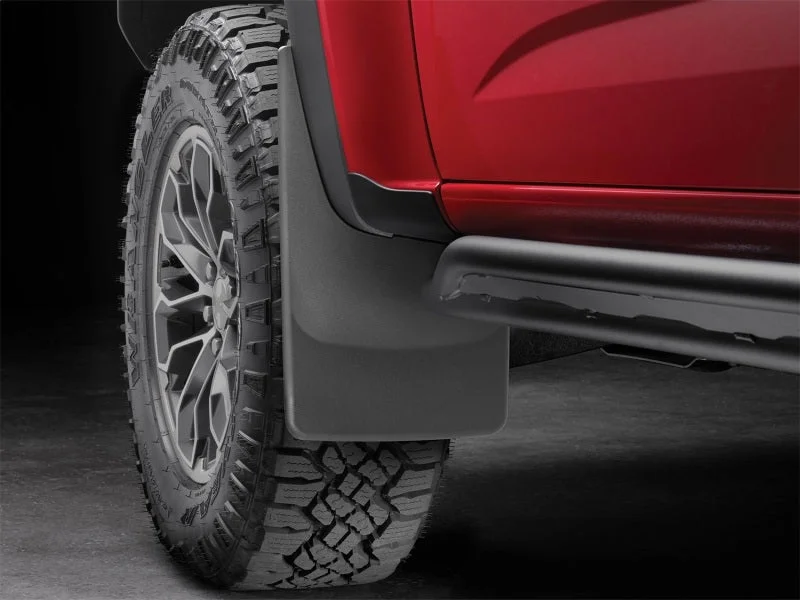 WeatherTech 2017+ Chevrolet Colorado No Drill Mudflaps - Black (ZR2 Model Only) - Side View