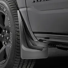 WeatherTech 19+ Dodge Ram w/o Factory Flares Front No Drill Mudflaps - Black - Side View