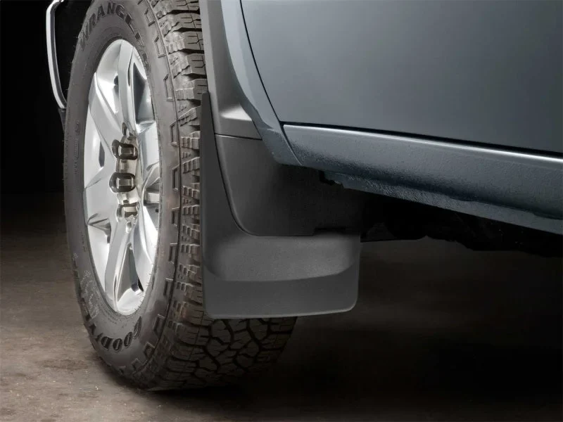 WeatherTech 20-24 Chevrolet Silverado 2500HD/3500HD Front No Drill Mudflaps - Black - Side View