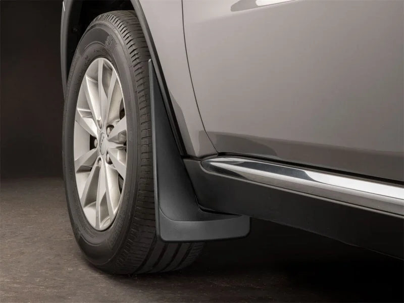 WeatherTech 11-21 Dodge Durango Front No Drill Mudflaps - Black - Side View
