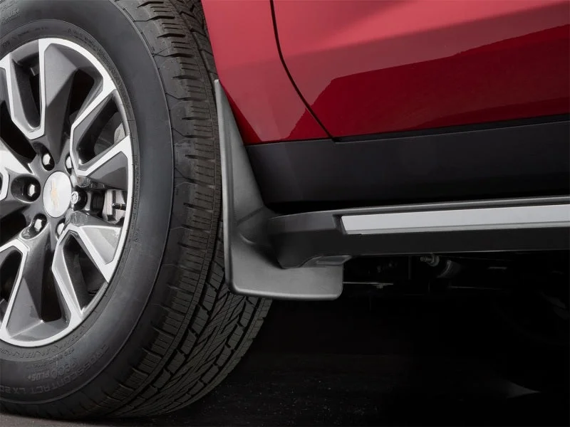 WeatherTech 2021+ Chevy Suburban(except w/Power retractable step) Front No Drill Mudflaps - Black - Side View