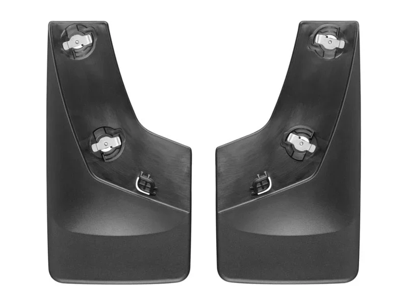 WeatherTech 07-13 Chevrolet Silverado No Drill Mudflaps - Black - Back View