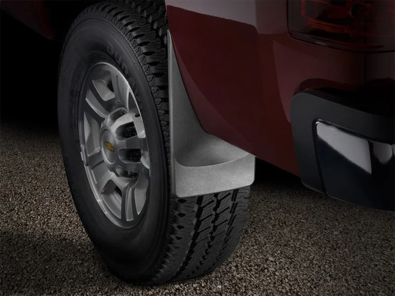 WeatherTech 07-13 Chevrolet Silverado No Drill Mudflaps - Black - Installation View