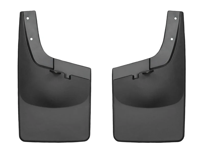 WeatherTech 11+ Ford Super Duty No Drill Mudflaps - Black - Back View