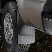 WeatherTech 11+ Ford Super Duty No Drill Mudflaps - Black - Installation View