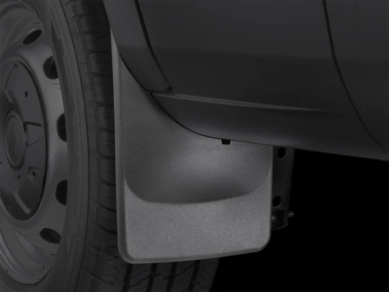 WeatherTech 14+ Ford Transit No Drill Rear Mudflaps (Will Not Fit Dually) - Installation View