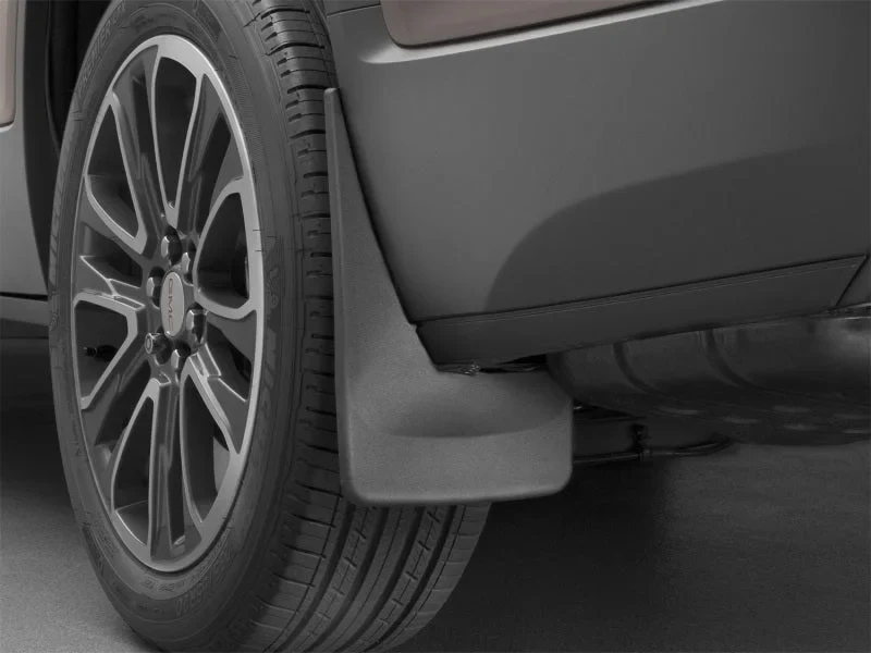 WeatherTech 17+ GMC Acadia/Acadia Denali (Works w/ All Terrain Package) No Drill Mudflaps - Black - Side View
