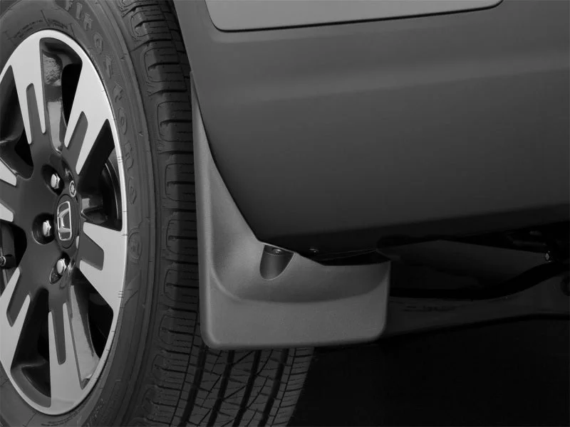 WeatherTech 17+ Honda Ridgeline No Drill Rear Mudflaps - Black - Side View