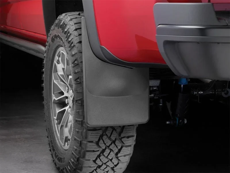 WeatherTech 2017+ Chevrolet Colorado No Drill Mudflaps - Black (ZR2 Model Only) - Side View