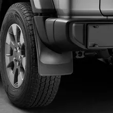 WeatherTech 2018+ Jeep Wrangler JL Rear No Drill MudFlaps - Black - Side View