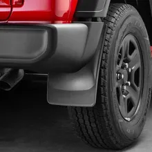 WeatherTech 2018+ Jeep Wrangler Sport/Sport S Rear No Drill MudFlaps - Black - Side View