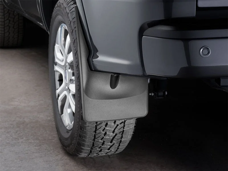 WeatherTech 2019+ Ford Ranger No Drill Rear Mudflaps - Black - Side View