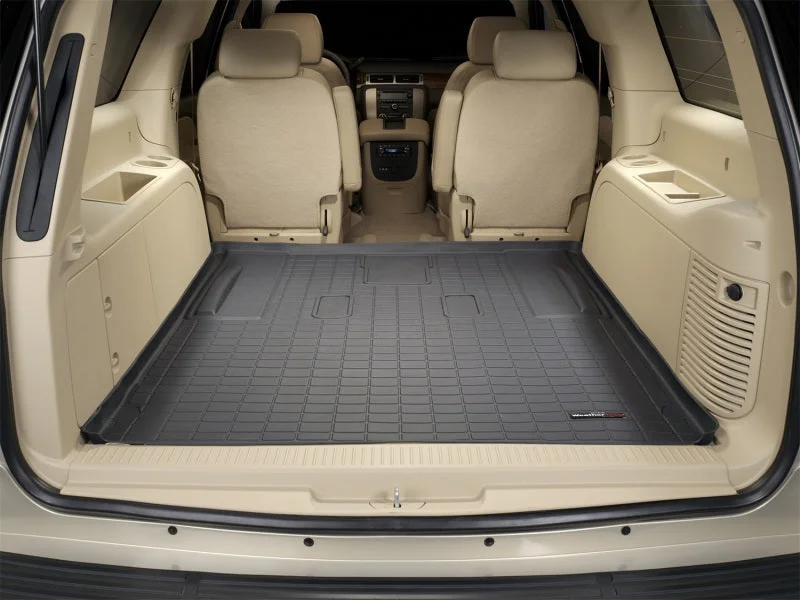 WeatherTech 07-13 Cadillac Escalade ESV Cargo Liners - Black - Installation View