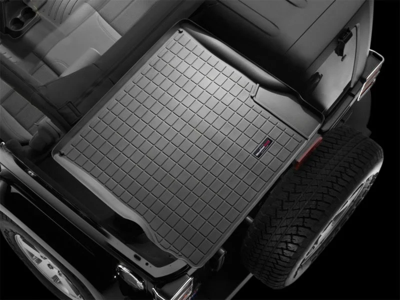WeatherTech 07+ Jeep Wrangler Unlimited Cargo Liners - Black - Installation View