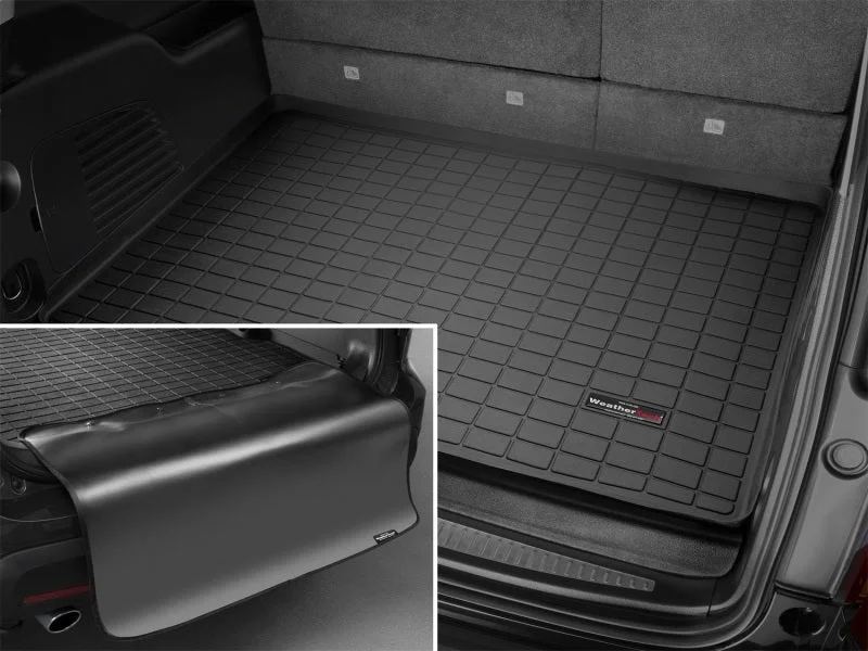 WeatherTech 15+ Cadillac Escalade ESV Cargo Liner w/ Bumper Protector - Black - Side View