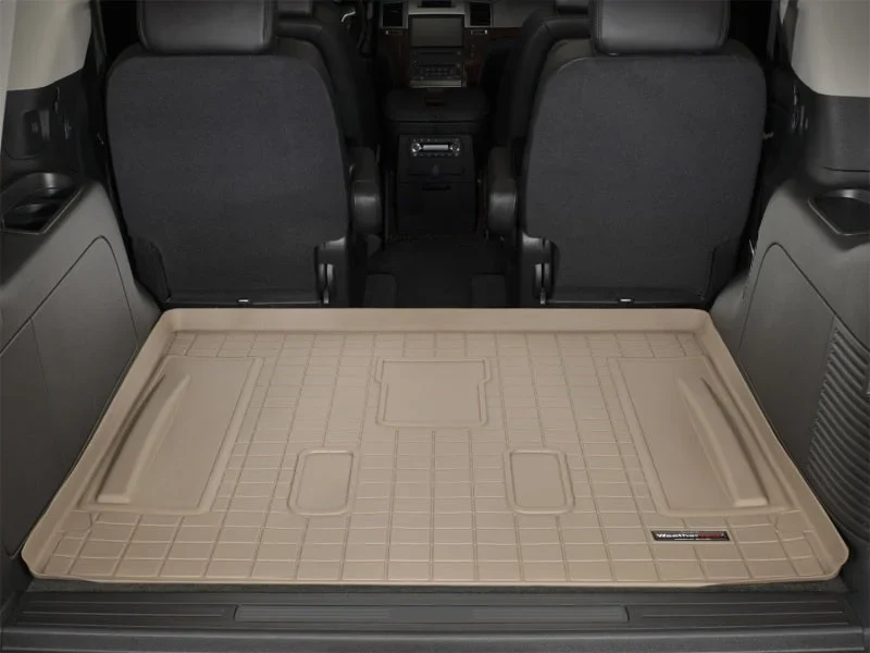 WeatherTech 07-13 Cadillac Escalade Cargo Liners - Tan - Installation View