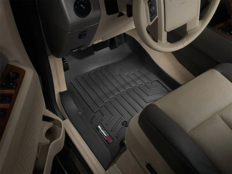 WeatherTech 07-10 Ford Expedition Front FloorLiner - Black - Installation View