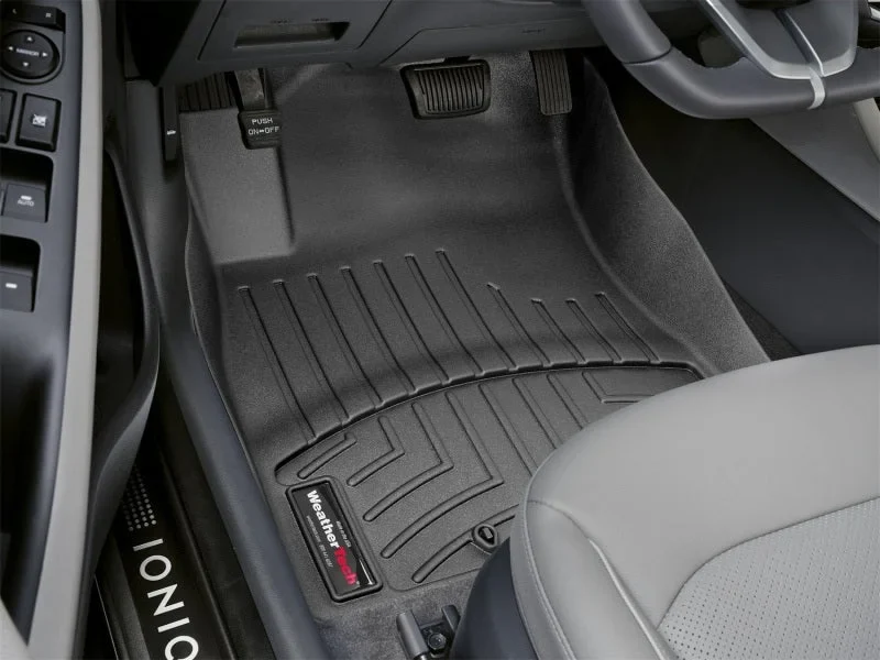 WeatherTech 08-13 Toyota Highlander Front FloorLiner - Black - Installation View