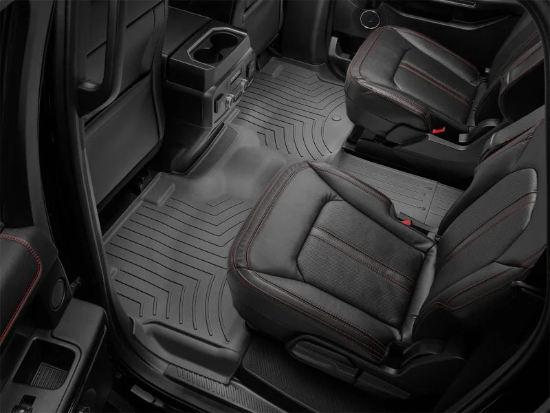 WeatherTech 2018+ Ford Expedition MAX Rear FloorLiner - Black (Works w/ 2nd Row Bucket Seats) - Side View
