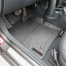 WeatherTech 02-06 Mini Cooper Front FloorLiner - Black - Installation View