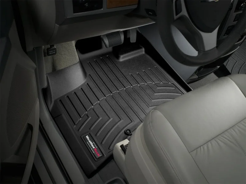 WeatherTech 08+ Chrysler Town & Country Front FloorLiner - Black - Installation View