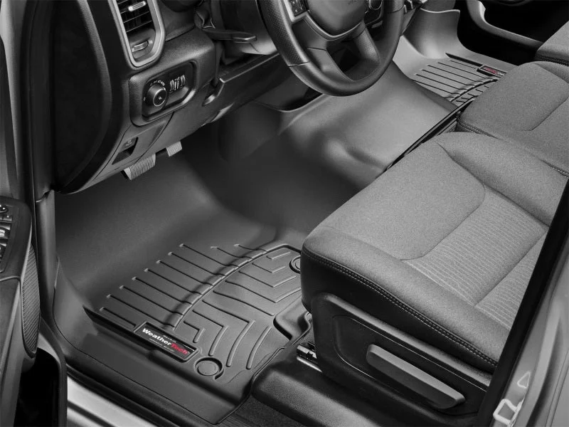 WeatherTech 2019+ Dodge Ram 1500 Crew Cab/Quad Cab w/1st Row Bench Seats Front FloorLiner - Black - Side View