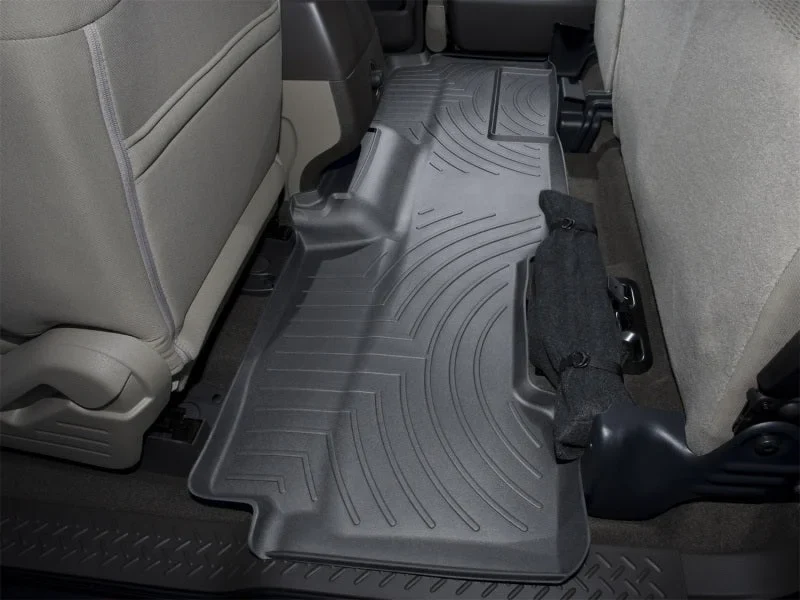 WeatherTech 09+ Ford F150 Super Cab Rear FloorLiner - Black - Back View