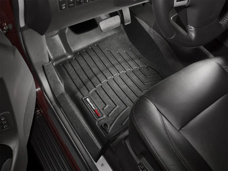 WeatherTech 08+ Nissan Armada Front FloorLiner - Black - Installation View