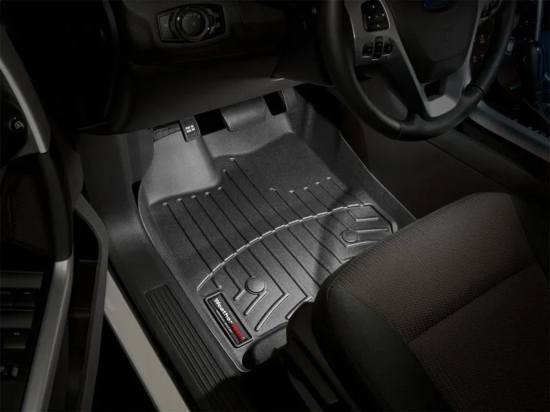 WeatherTech 11-13 Ford Edge Front FloorLiner - Black - Installation View