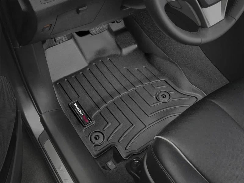 WeatherTech 13+ Toyota Venza Front FloorLiner - Black - Installation View