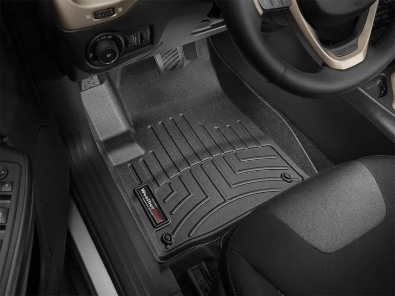 WeatherTech 14+ Jeep Cherokee Front FloorLiner - Black - Installation View