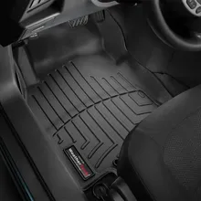 WeatherTech 14+ Nissan Rogue Front FloorLiners - Black - Installation View