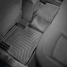 WeatherTech 14+ Nissan Rogue Rear FloorLiners - Black - Installation View