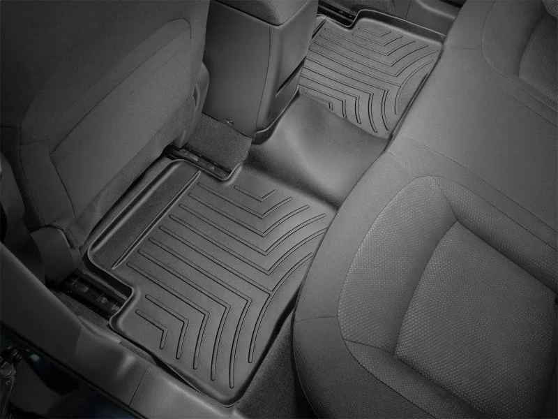 WeatherTech 14+ Nissan Rogue Rear FloorLiners - Black - Installation View