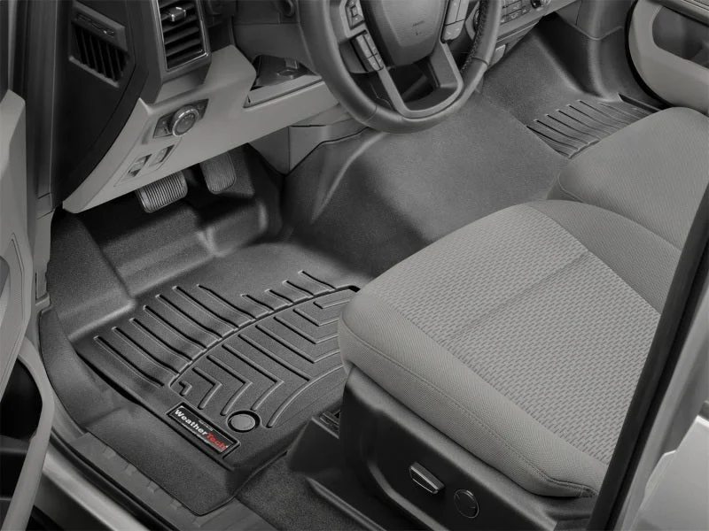 WeatherTech 2015+ Ford F-150 Regular Cab Front FloorLiner - Black - Side View