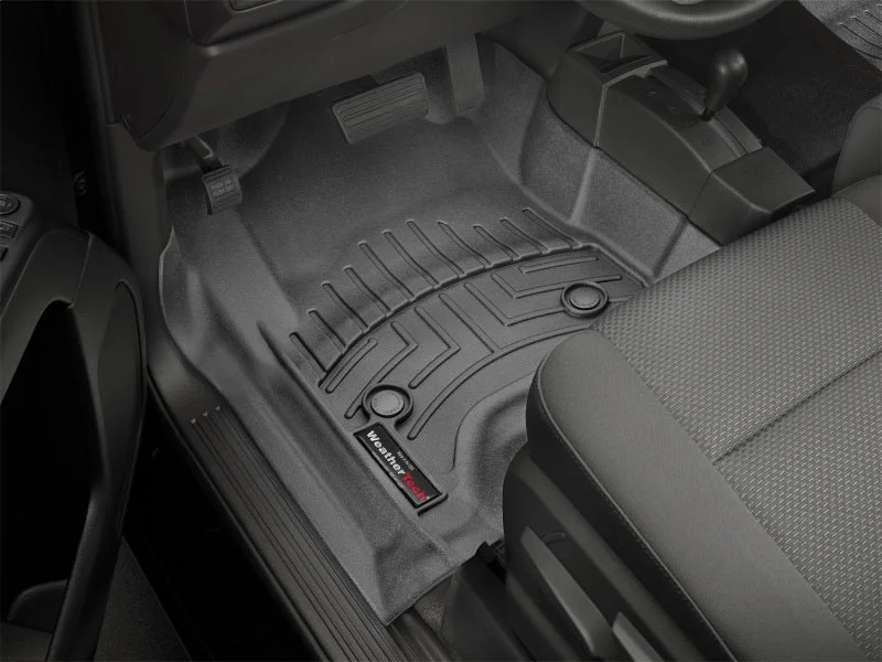WeatherTech 2014+ Chevrolet Silverado 1500 Front FloorLiners - Black - Installation View