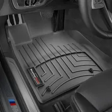 WeatherTech 2016+ BMW 7-Series Front FloorLiner - Black (No Rear Executive Lounge Seating Package) - Installation View