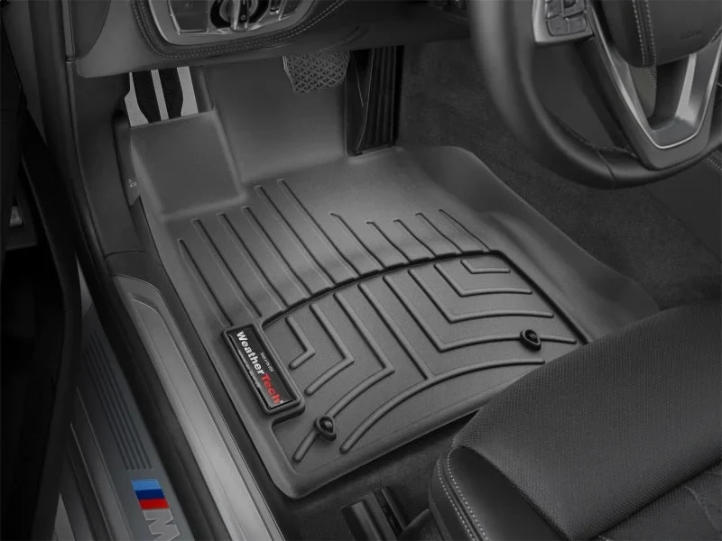WeatherTech 2016+ BMW 7-Series Front FloorLiner - Black (No Rear Executive Lounge Seating Package) - Installation View