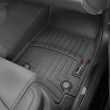WeatherTech 2016+ Cadillac CT6 Front FloorLiners - Black - Back View