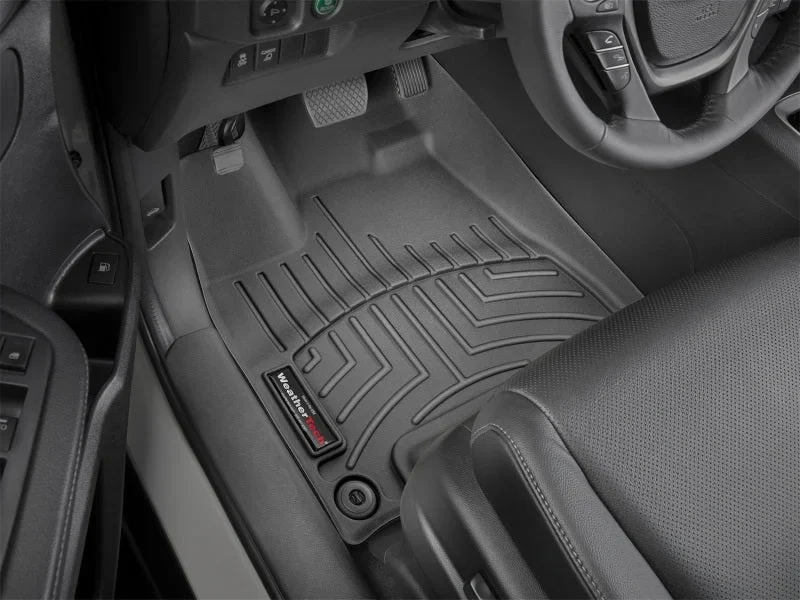 WeatherTech 2017+ Honda Ridgeline Front FloorLiner - Black - Back View