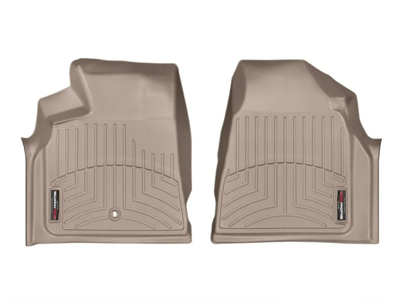 WeatherTech 08+ GMC Acadia Front FloorLiner - Tan - Back View