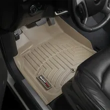 WeatherTech 08+ GMC Acadia Front FloorLiner - Tan - Installation View