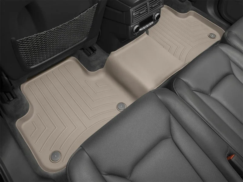 WeatherTech 2017+ Audi Q7 Rear FloorLiner - Tan - Installation View