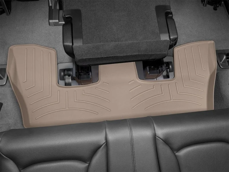 WeatherTech 2017+ Audi Q7 Rear FloorLiner - Tan - Installation View